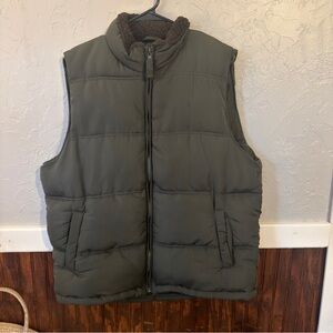 Men's Dark Green Quilted Vest